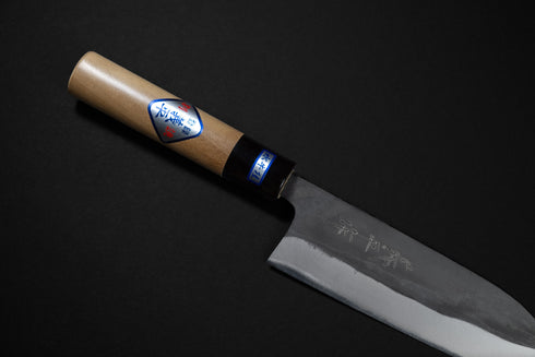 GIHEI BLUE NO.2 BLACK FORGED GIHIRA KIRIMEI SANTOKU 165